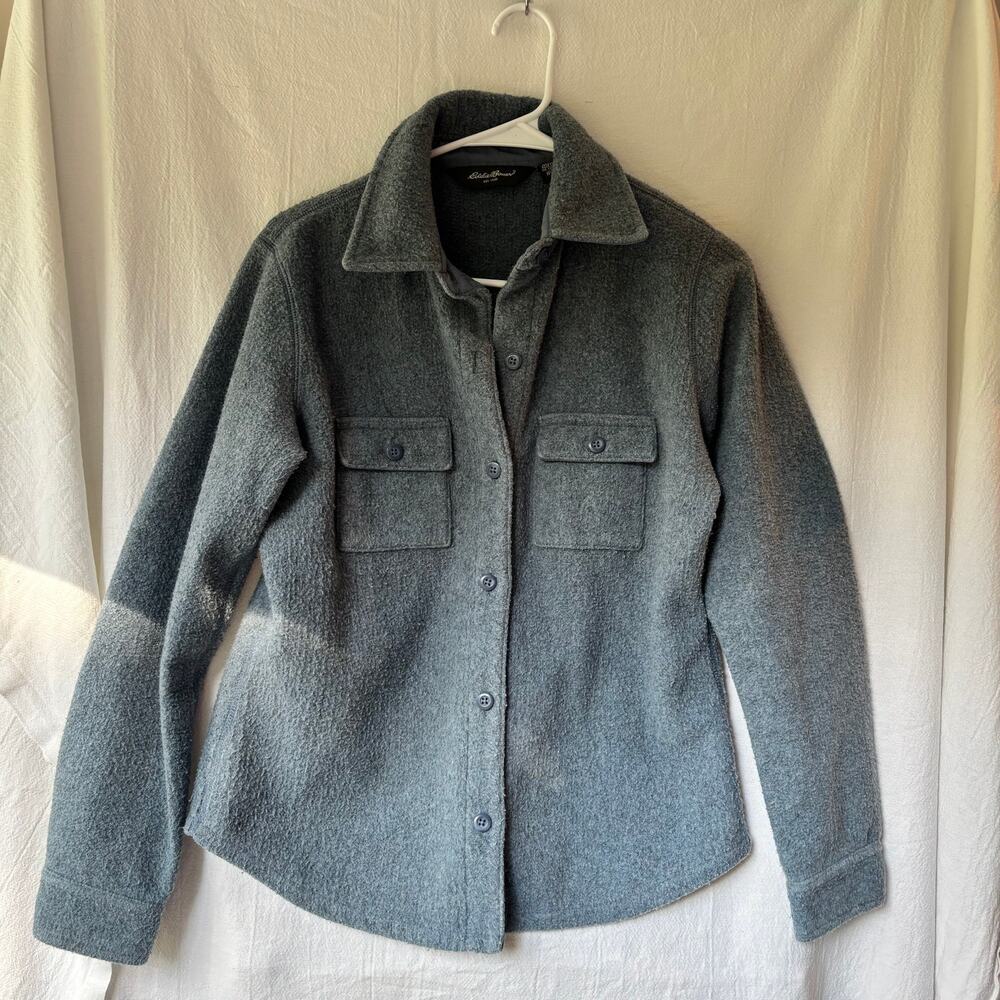 Eddie Bauer blue fleece shirt women size S